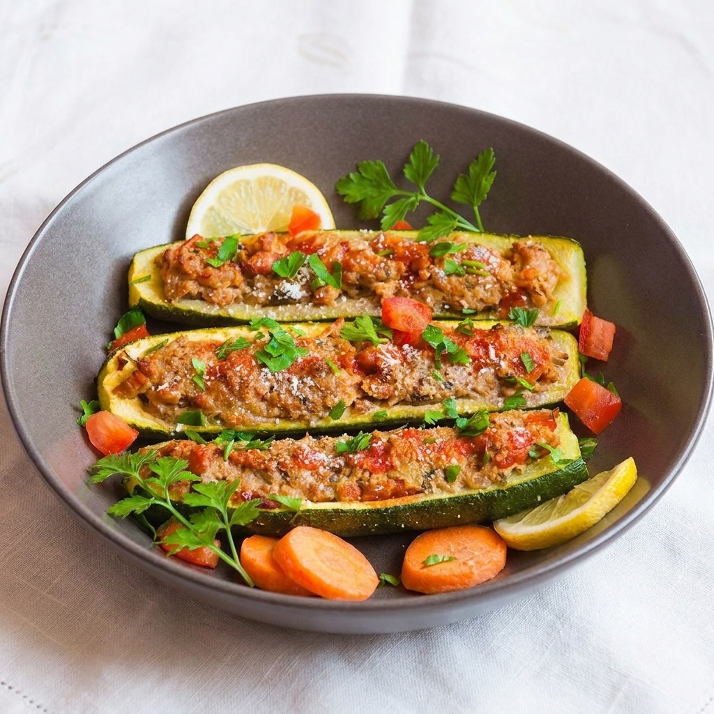 Courgettes farcies légères