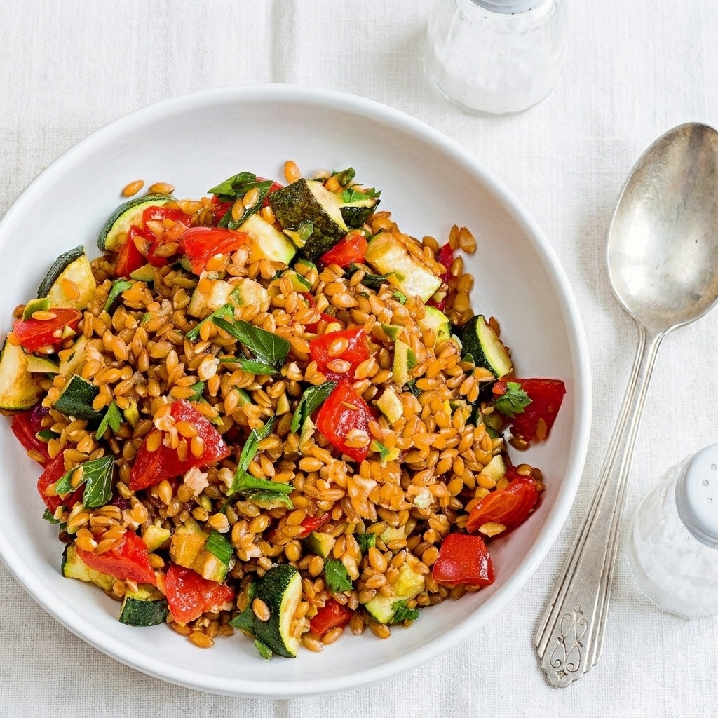Epeautre, courgette & tomates